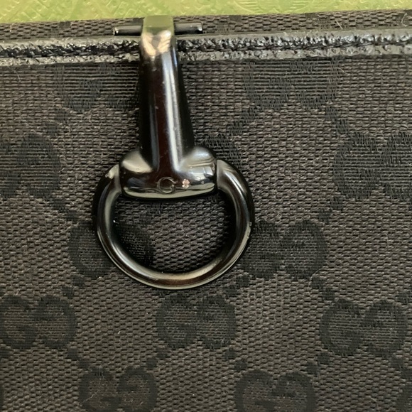 Gucci Black Monogram Chain Shoulder Wallet - Picture 2 of 13